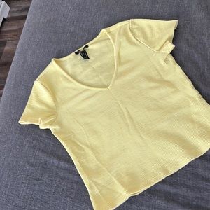 FOREVER 21- Medium Yellow V-neck T-shirt